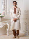 White Colour Fancy Latest Designer Party And Function Wear Traditional Mysore Silk Kurta Churidar Pajama Redymade Collection Swaroop-1-21